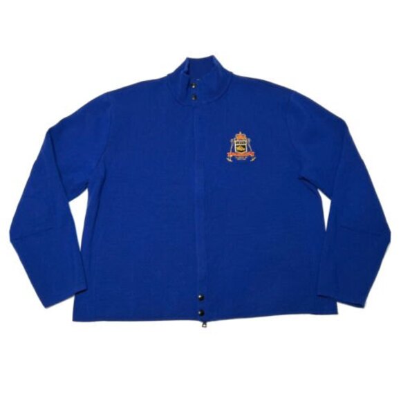 Polo Ralph Lauren Mens Merino Wool Zip Sweater XXL Mercer Club Blue - Picture 1 of 8